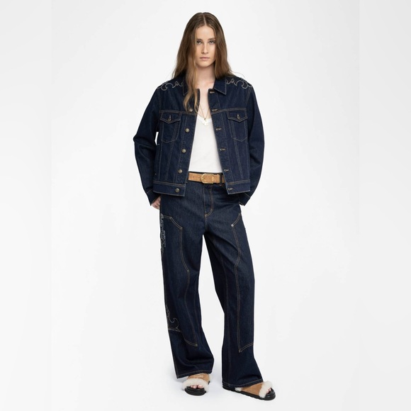 Zadig & Voltaire Bases Western Denim Jacket​ $398 NEW without tag - Picture 6 of 9